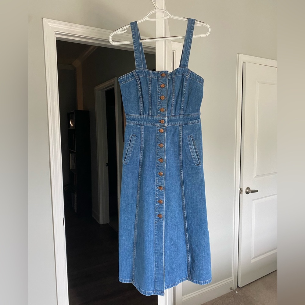 J. Crew Denim Jumper Midi Dress